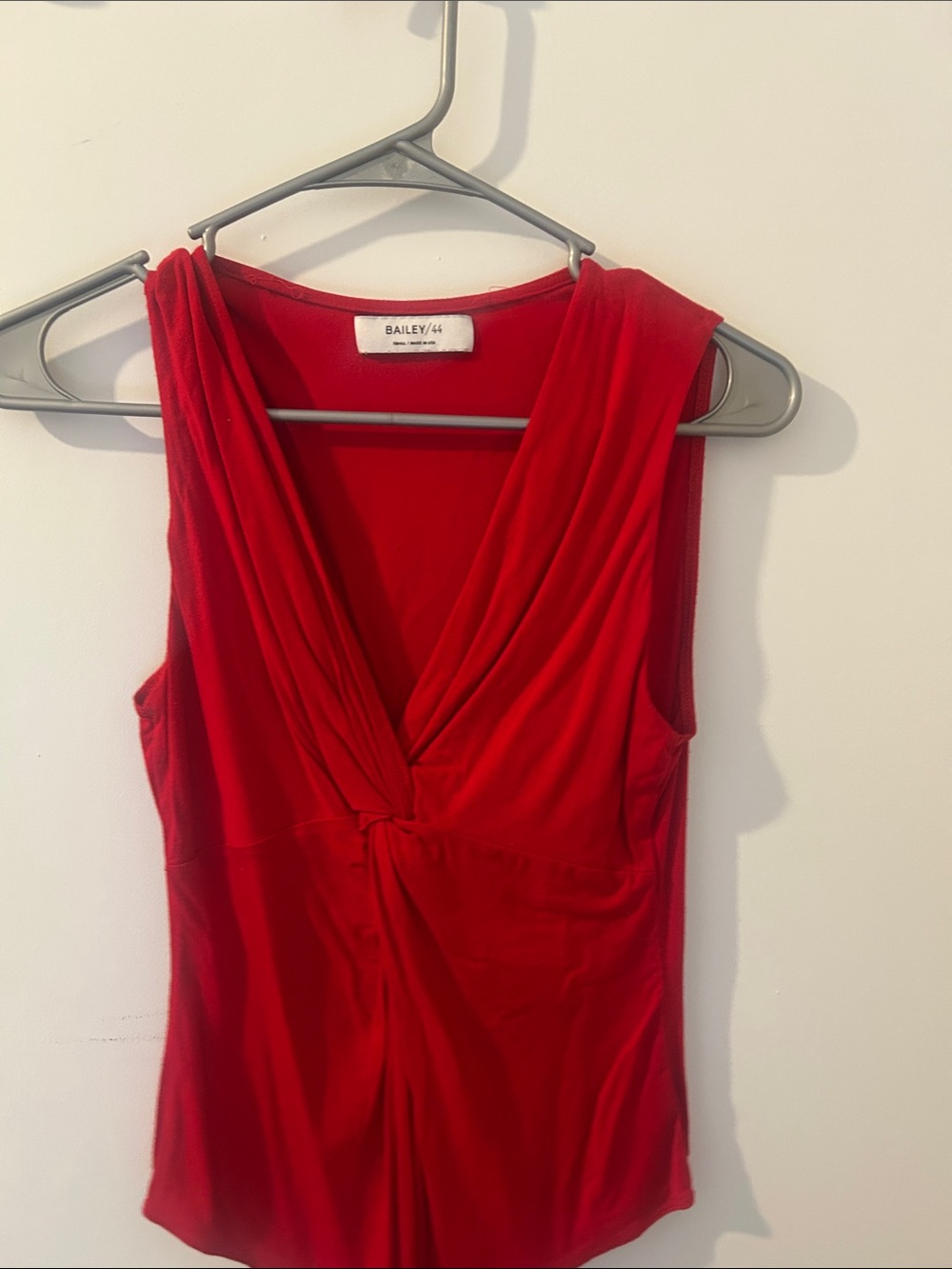 Bailey 44 Red Twist-Front V-Neck Sleeveless Top